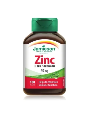 Jamieson Cink 50 mg ultra jačine – 100 tableta Jamieson Cink 50 mg ultra jačine (glukonat) – kutija sa 100 tableta