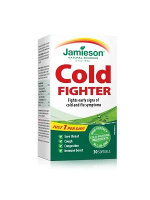 Jamieson Cold Fighter – 30 mekih kapsula Jamieson Cold Fighter – ehinacea, đumbir, vitamin C i cink protiv prehlade, kutija sa 30 mekih kapsula