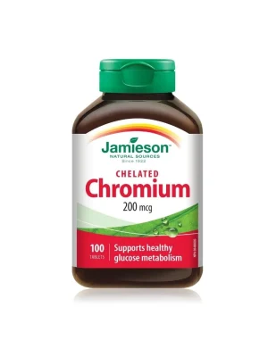 Jamieson Hrom helirani 200 mcg – 100 tableta Jamieson Hrom helirani 200 mcg za metabolizam glukoze – kutija sa 100 tableta