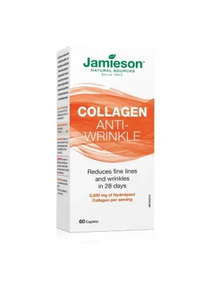 Jamieson Kolagen protiv bora – VERISOL 2.500 mg, 60 kapleta Jamieson Kolagen protiv bora sa VERISOL kolagenskim peptidima 2.500 mg – kutija sa 60 kapleta za glatkiju i zategnutiju kožu