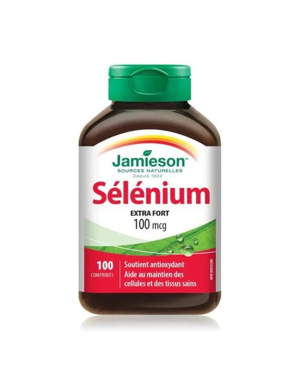 Selen 100 mcg – francuska strana bočice Selen 100 mcg Jamieson – bočica sa francuskom stranom etikete