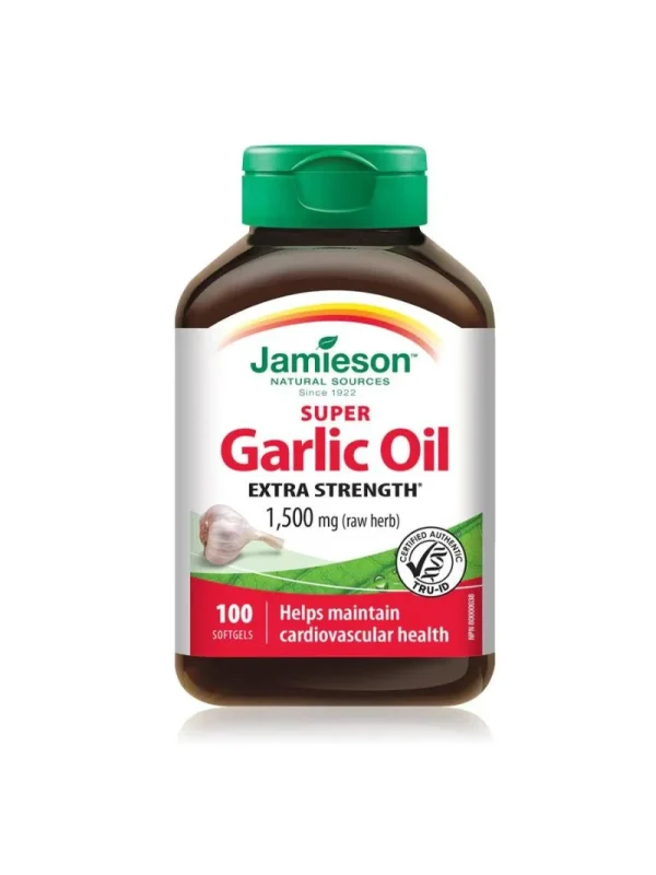 Kapsule bijelog luka – Jamieson Super Garlic – ulje bijelog luka 1.500 mg, 100 mekih kapsula