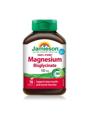 Magnezijum bisglicinat Jamieson 100% čist 100 mg – dodatak ishrani za energiju i opuštanje mišića