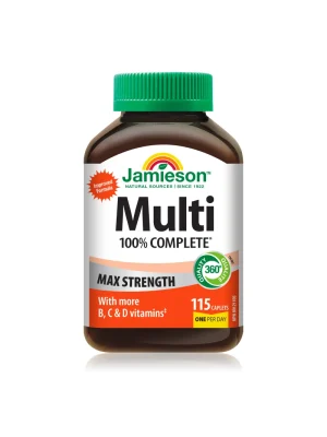 Jamieson 100% Complete multivitamin Max Strength - bocica Jamieson 100% Complete multivitamin Max Strength za odrasle – bočica sa kapletama