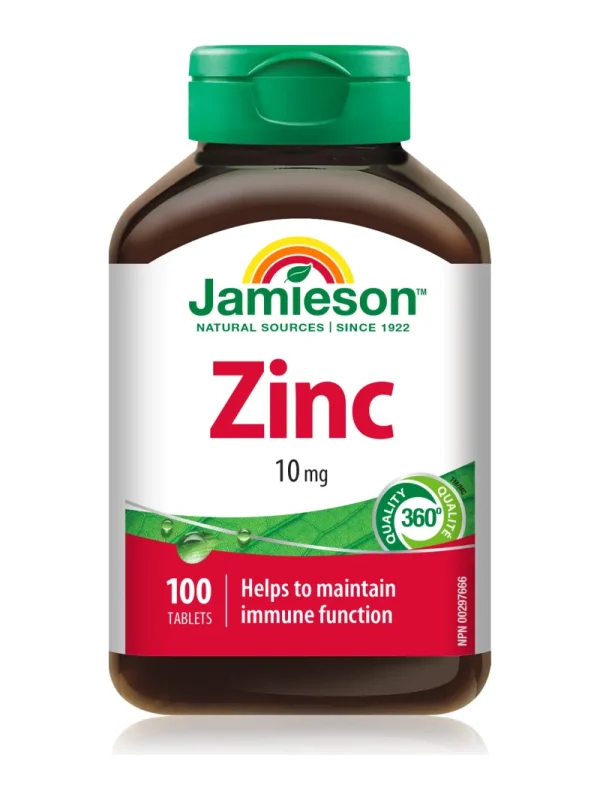 Cink tablete Jamieson 10 mg – bočica sa engleskom stranom etikete