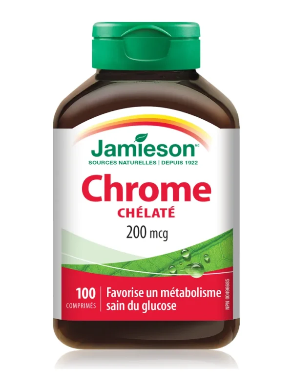 Hrom 200 mcg – francuska strana bočice Hrom 200 mcg Jamieson – bočica sa francuskom stranom etikete