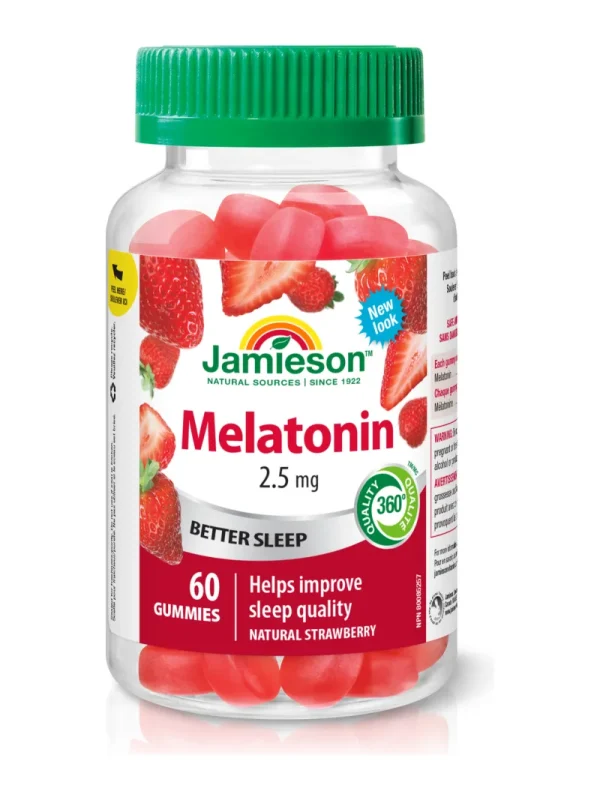 Melatonin bombone – engleska strana bočice Melatonin bombone Jamieson – bočica sa engleskom stranom etikete