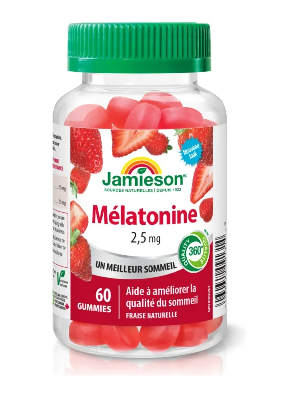 Melatonin bombone – francuska strana bočice Melatonin bombone Jamieson – bočica sa francuskom stranom etikete