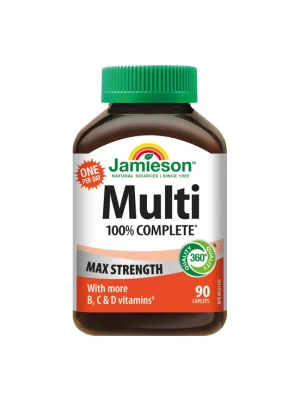 Jamieson 100% Multi MAX STRENGTH za odrasle – 90 kapleta - bočica Jamieson 100% Multi MAX STRENGTH za odrasle – 90 kapleta – bočica