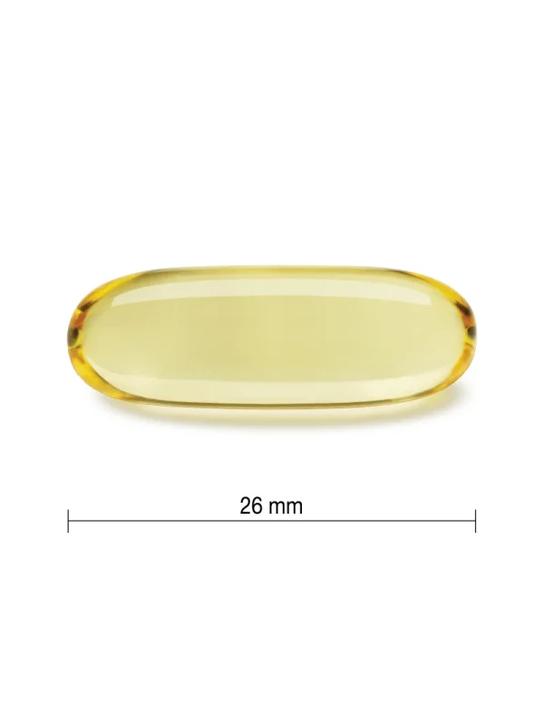 Jamieson Omega-3 ultra jačine 900 mg – meka kapsula Jamieson Omega-3 ultra jačine 900 mg – veličina meke kapsule
