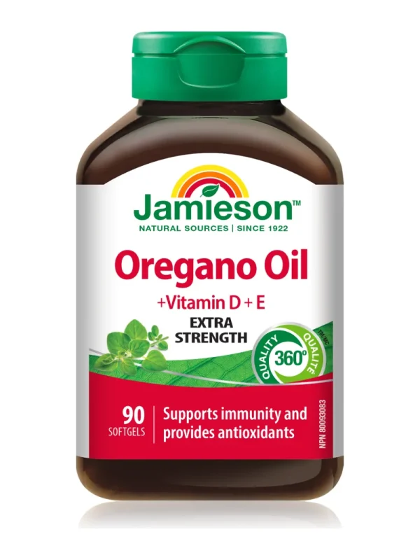 Origano ulje – engleska strana bočice Origano ulje Jamieson – bočica sa engleskom stranom etikete