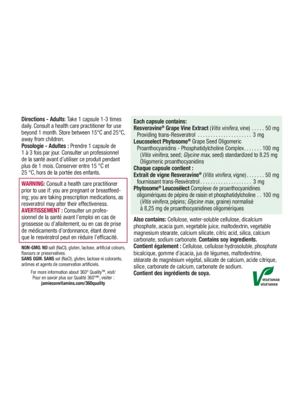 Deklaracija Jamieson Resveratrol – sastav i upotreba