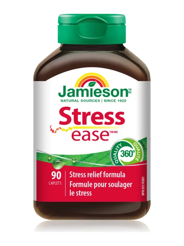 Vitamini protiv stresa – bočica sa dvojezičnom etiketom Jamieson Stress Ease – bočica sa dvojezičnom etiketom