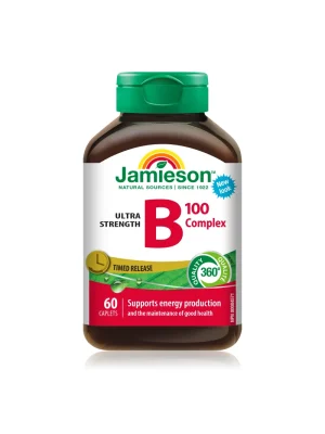 Jamieson Vitamin B kompleks 100 Timed Release - bocica Jamieson Vitamin B kompleks 100 sa produženim oslobađanjem – bočica sa 60 kapleta