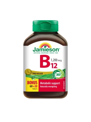 Jamieson Vitamin B12 metilkobalamin 1.200 mcg – bočica sa 80 tableta